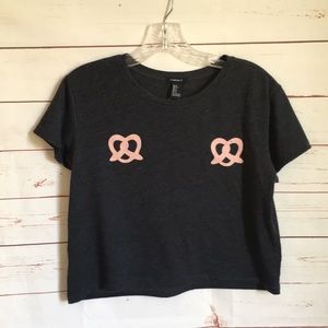 Dark Grey Pretzel Crop